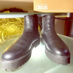 ASOS Design Chelsea Faux leather platform boots